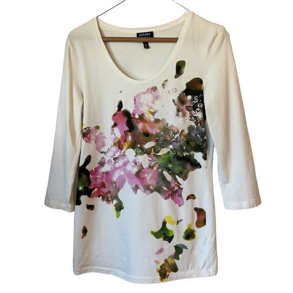 Escada Sport Multi Color Abstract Print Top Size Small - Picture 2 of 11